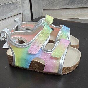 Baby Girls' Rainbow Olive First Walker Sandals | Carter's Just One You | 4